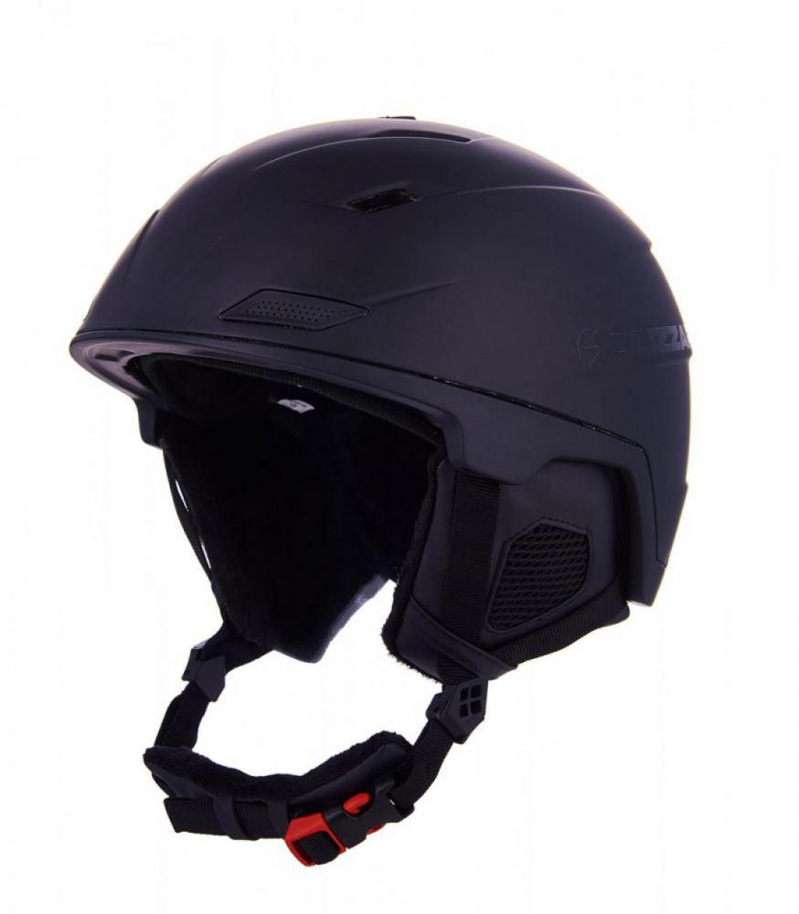 Double ski helmet, black matt, big logo